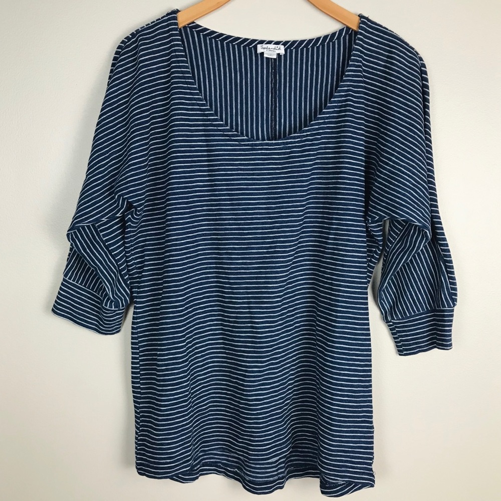 SPLENDID stripped semi batwing sleeve top